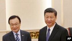 中國國家主席習近平2017年5月19日在北京人民大會堂會見韓國總統特使李海瓚