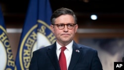 共和黨控制的眾議院通過了一項短期支出法案，旨在避免聯邦政府在3月14日後陷入停擺。 (圖為眾議院議長麥克約翰遜)