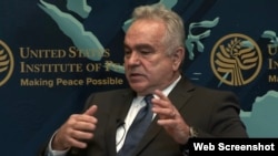 美國國家安全委員會印太事務協調員坎貝爾11月19日參加美國和平研究所(USIP)會議（USIP 會議視頻截圖）