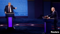 美國總統特朗普與前副總統拜登在2020年9月29日首場辯論中激辯（路透社）