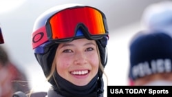 奧運滑雪運動員谷愛凌在2022年北京冬奧會賽場。（2022年2月10日）