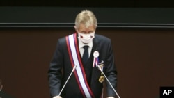 捷克參議院議長維斯特奇爾在台灣立法院發表演說。(9月1日)