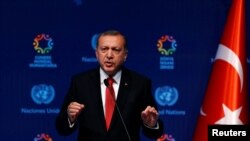 土耳其總統埃爾多安星期二在聯合國人權會議攝上。