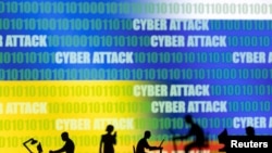 乌克兰面临俄罗斯网络攻击。（路透社插图）