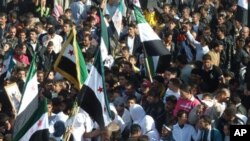 反敘利亞總統阿薩德的抗議者本星期在霍姆斯市附近舉行示威活動