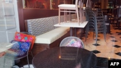 2020年3月23日華盛頓特區喬治敦一家原本繁忙的餐館。