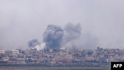 以色列軍隊2023年12月7日繼續在加沙走廊實施空襲。（法新社）