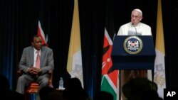 教宗在肯尼亞總統官邸發表演說