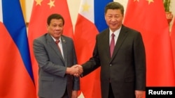 菲律賓總統杜特爾特將訪華﹐圖為2017年5月15日訪華時與習近平會面資料照。