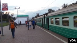 中俄高铁项目悬而未决。莫斯科郊外的一处城郊火车站。