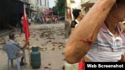 烏坎村民與防暴警察爆發多次衝突（合成網絡圖片/蘋果日報）