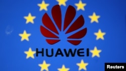 华为标志与欧盟标志的重合。