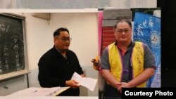 台灣人權活動人士李明哲以往活動的照片(李明哲妻子提供) 