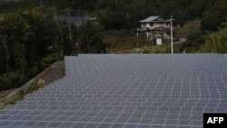 ແຜງພະລັງງານແສງຕາເວັນໃນເມືອງ ຢູຟຸ, ແຂວງ ໂອອິຕະ, ຍີ່ປຸ່ນ, 14 ຕຸລາ 2019.