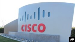 美國硅谷思科公司總部附近的標牌