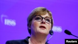 澳大利亚国防部长雷诺兹2019年6月2日在新加坡发表讲话。