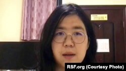 资料照：中国公民记者张展 (照片来源：无国界记者网站)