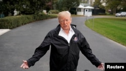 特朗普2018年11月17日见记者（路透社）