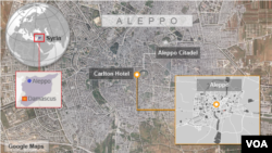 敘利亞古城阿勒頗中的一座具有歷史的賓館位置圖