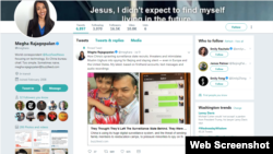 美國新聞网站Buzzfeed的中國分社社長李香梅(Megha Rajagopalan)的推特圖片。