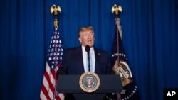 特朗普總統在佛羅里達州的海湖莊園發表了關於伊朗的講話。 （2020年1月3日）