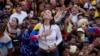 Venezuelan opposition leader Maria Corina Machado addresses supporters during a protest on the eve of the presidential inauguration, in Caracas on Jan. 9, 2025. Aides said security forces "violently intercepted" her convoy later and arrested her.