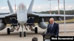 澳大利亞國防部長達頓2021年7月14日在美澳護身軍刀2021聯合軍演開幕式上講話。（照片來自澳大利亞國防部推特）