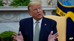 美國總統特朗普在白宮會見愛爾蘭總理瓦拉德卡。 （2020年3月12日）