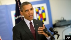 奧巴馬星期二到訪華盛頓一所學校時評論烏克蘭局勢