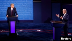 特朗普和拜登激烈爭辯。  