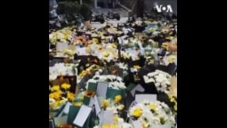 郑州民众悼念地铁死难者