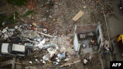 厄瓜多爾地震災區鳥瞰圖。該地區4月份曾經遭受7.8級強震，650人死亡 。