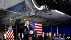 美國副總統彭斯和五角大樓官員星期二對國家空間委員會發表講話。