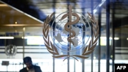 资料照片：世界卫生组织日内瓦总部的世卫组织标志。(2020年1月12日)