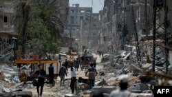 巴勒斯坦加沙中部地區一個城市2024年4月29日的情境。 （法新社）