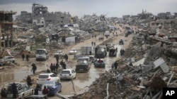 نمایی از ساختمان‌های نوار غزه که در جریان عملیات اسراییل ویران شده است