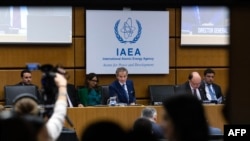 國際原子能機構總幹事格羅西在該機構位於維也納的總部參加理事會的會議。(2024年6月3日)