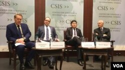華盛頓智庫戰略與國際研究中心針對川普主政後台海安全態勢的研討會（2017年1月17日，美國之音鍾辰芳拍攝）