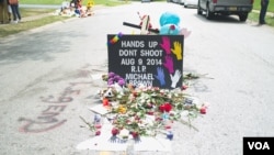 麥克·布朗被打死的地方（美國之音楊晨拍攝）