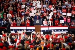President Donald Trump speaks during a campaign rally in Hershey, Pennsylvania, Dec. 10, 2019.