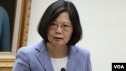 台灣民進黨主席總統候選人蔡英文(美國之音楊明拍攝)