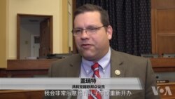 共和党籍众议员盖瑞特（Rep. Tom Garrett, R-VA）接受美国之音采访