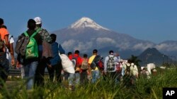 向美墨边界移动的中南美州移民大军