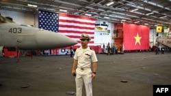 美國一艘航空母艦2023年6月訪問越南。（法新社）