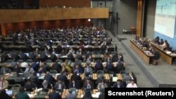 ການປະຊຸມຢູ່ອົງການ WTO ໃນນະຄອນເຈເນວາ ເມື່ອວັນທີ 19 ກຸມພາ 2025. ໃນວັນພຸດວານນີ້ ອົງການ WTO ໄດ້ກ່າວເຖິງການຫາລືກ່ຽວກັບຄວາມເຄັ່ງຕຶງທາງການຄ້າ ວ່າເປັນໄປໃນທາງທີ່ 'ສ້າງສັນ,' ລຸນຫຼັງທີ່ ຈີນ ກ່າວຫາ ສະຫະລັດ ວ່າ 'ໃຊ້ມາດຕະການພາສີ' ທີ່ອາດເຮັດໃຫ້ລະບົບການຄ້າໂລກ ຜັນຜວນ.