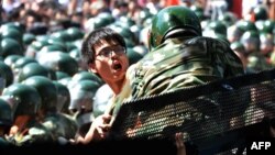 The MV Akademik Shokalskiy is pictured stranded in ice in Antarctica, Dec. 29, 2013. 