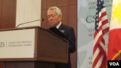 菲律賓外交部長佩費克托雅賽9月15日星期四在華盛頓智庫戰略與國際研究中心（CSIS）就菲律賓新政府的外交政策和美菲關係發表演講。
