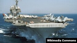 美國最後一艘常規動力航母“小鷹號”。（資料圖片）