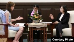 台灣總統蔡英文7月21日在總統府接受了華盛頓郵報資深副主編韋茅斯的專訪（台灣總統府提供）