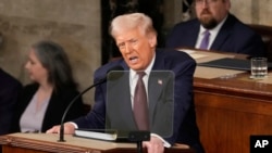 美國總統特朗普3月4日向國會聯席會議發表演說。